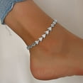 thumbnail image 2 of Kaash Customs CZ Stone Silver Plated Triangle Shaped Bling Adjustable Anklet Bracelet Best Bridesmaid Gift for Her, 2 of 2
