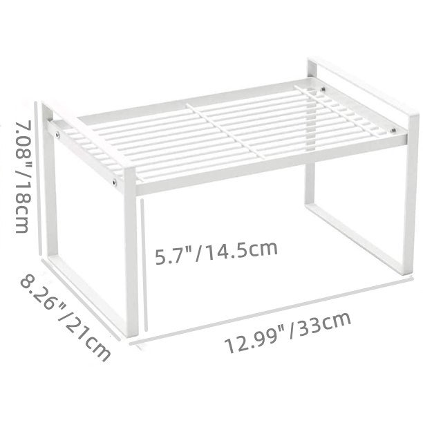 SUNFICON Metal Wire 2-Tier Countertop Storage Shelf, White photo 6