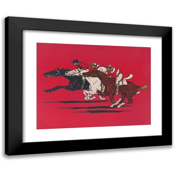 Fred Tolman 14x12 Black Modern Framed Museum Art Print Titled - The Runners (1900)