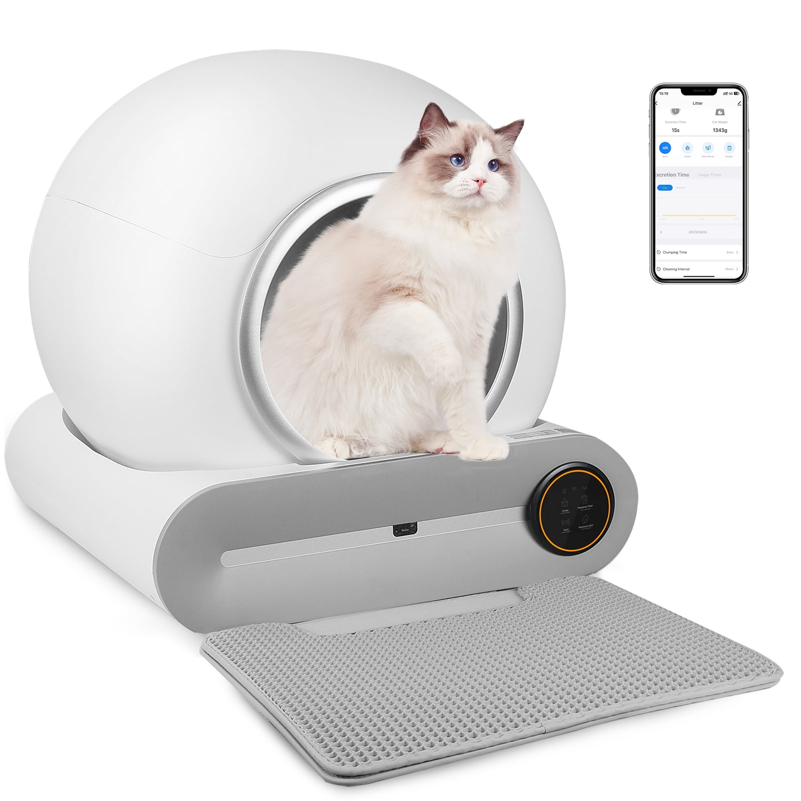 TAKOYI Complete SelfCleaning Litter Box No Scooping Required