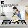 thumbnail image 2 of KOXKING 36 inch gas cooktop, Built-in Gas Stove Top with 5, Five Burner Propane Cooktop with Thermocouple Protection, Stainless Steel, 2 of 7