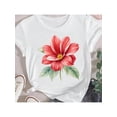 thumbnail image 2 of Sweet Flower Floral O-Neck Clothing For Women Graphic T-Shirts Casual Fashion Short Sleeve T Shirt Print Tee Top Woman Clothes, 2 of 7