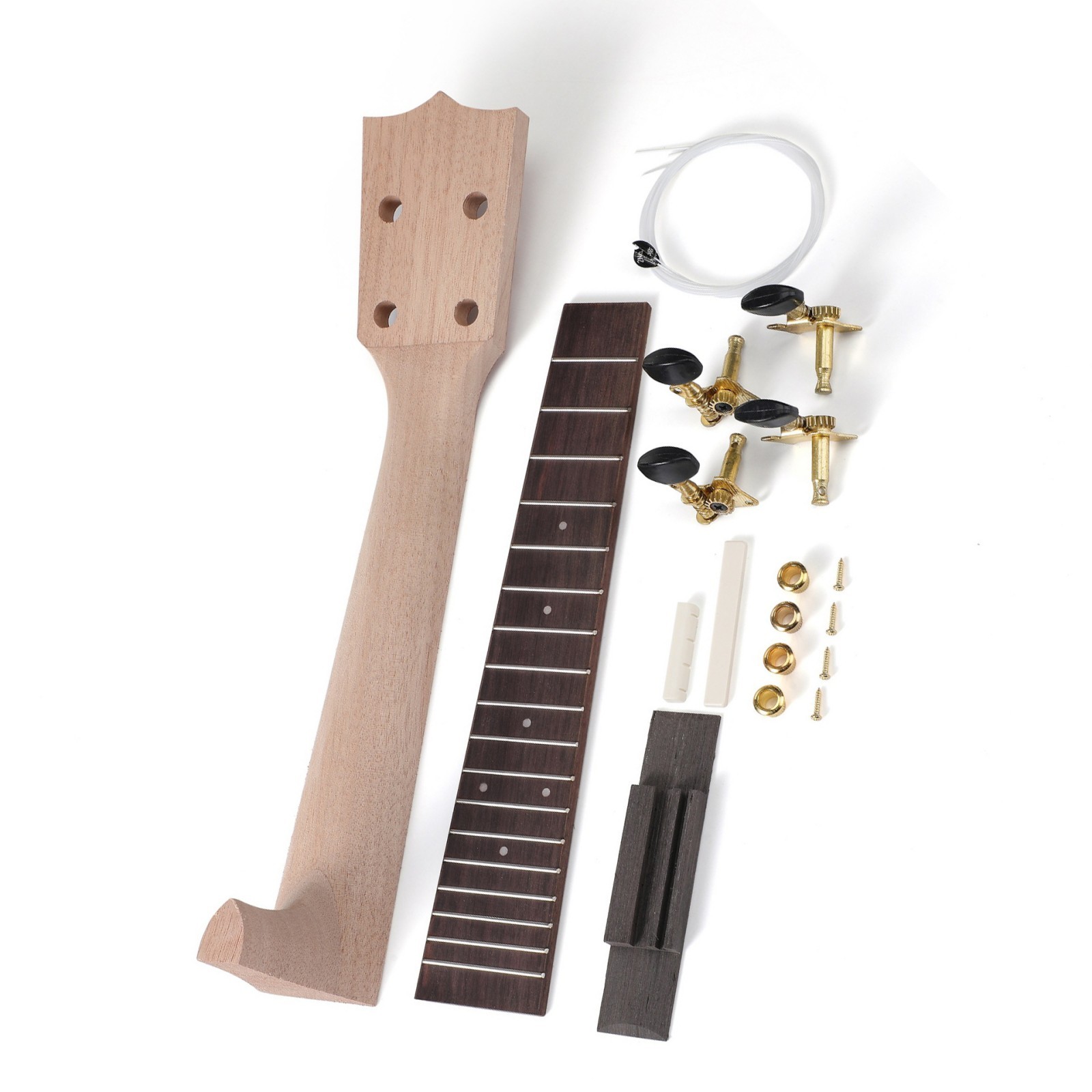 Ukulele Fretboard Replacement Luthier Tool Parts Ukulele Neck Fretboard Accessories Ukulele Fingerboard Neck Board Set