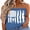 08-Blue White Flag, variant on JWD Women's Floral Tube Tops Casual Summer Backless Strapless Top Sleeveless Bandeau Tanks Shirt Black Retro Flag L