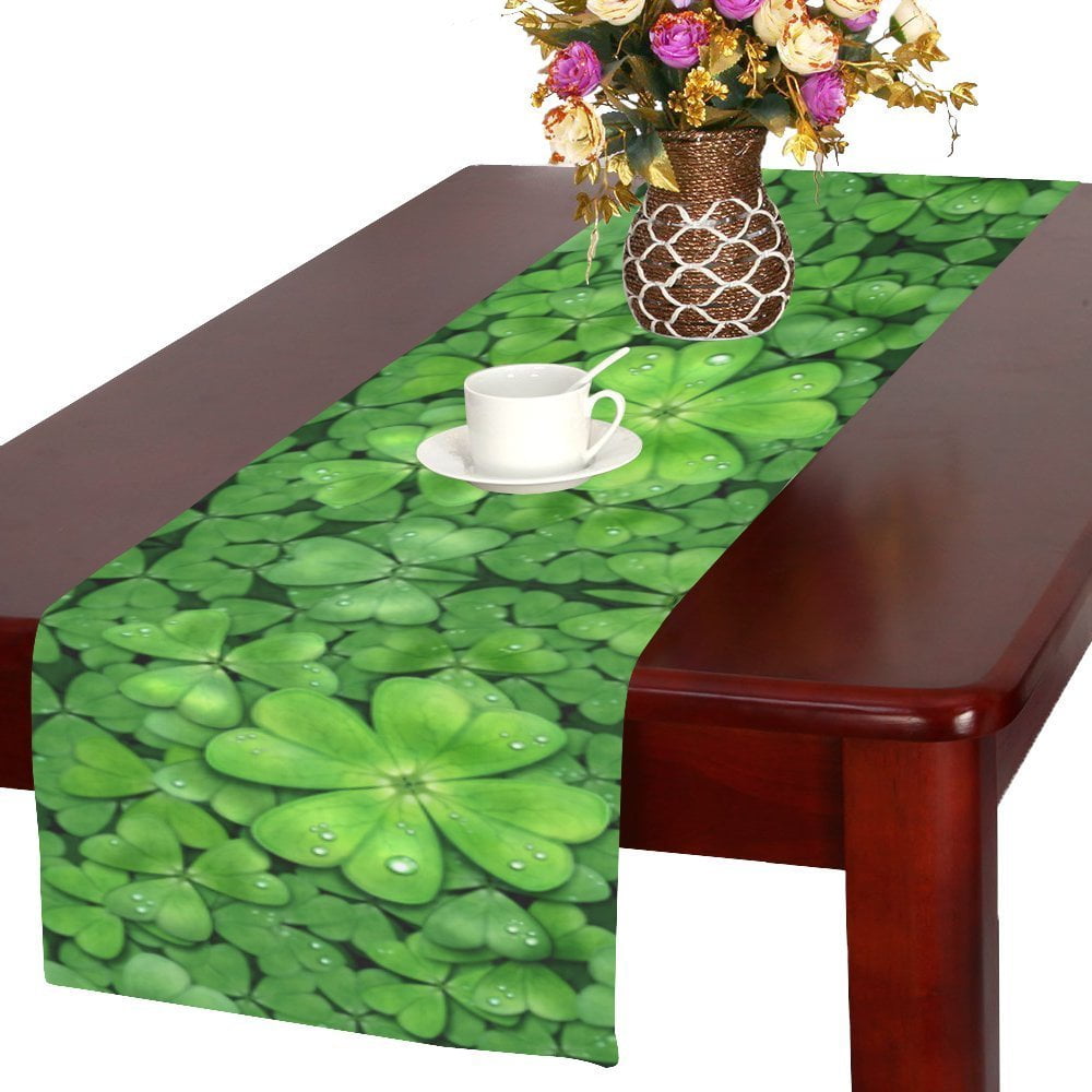 MYPOP Irish Summer Spring Shamrock Long Table Runner 16x72 incheses