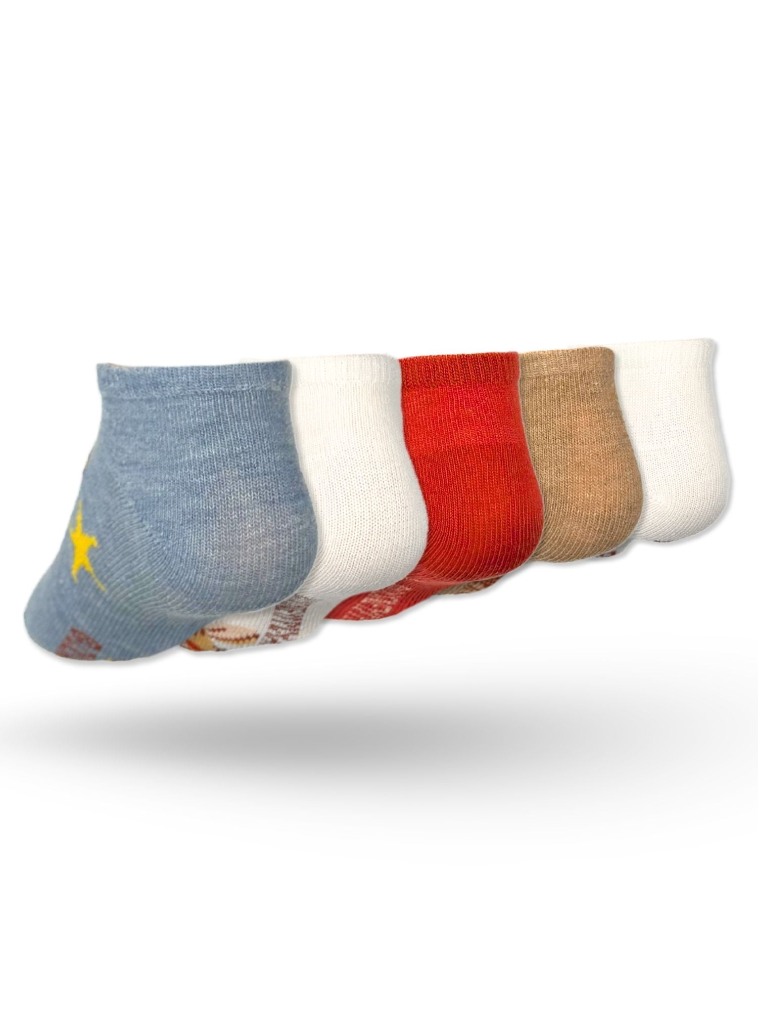 Disney Pixar Toy Story Boys No-Show Socks, 5-Pack, Sizes S/M-M/L