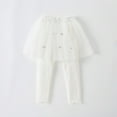 thumbnail image 2 of FAIWAD Toddler Baby Girls Footless Leggings with Tulle Skirt Kids Girls Elastic Waist Dance Daily Birthday Pantskirt, 2 of 3