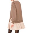 thumbnail image 4 of Long Sleeve Patchwork Women Collared V Neck Sweatshirt Dress, 4 of 6