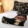 thumbnail image 4 of Homewish Boho Plant Mushrooms Twin Quilt Set,Floral Butterflies Dragonflies Twin Coverlet Set,Black Reversible,2 Pieces, 4 of 7