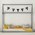 thumbnail image 3 of MODERNLUXE Wood Twin Size House Platform Bed, Low Profile Floor Bed, Gray, 3 of 9
