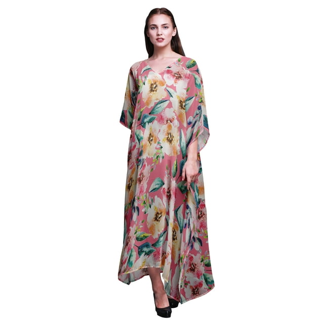 Bimba Longue Robe Caftan Maxi Plage Maillot de Bain par-Dessus Kaftan pour Femmes