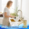 thumbnail image 2 of Gold Soap Dispenser For Kitchen Sink Soap Pump Built In Countertop, 2 of 6