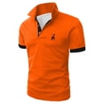 thumbnail image 4 of Breathable Mesh Polo Shirts for Men Short Sleeve Casual Loose Fit Knit Golf Top Summer Lightweight Out Sport Tee Mens Orange XL, 4 of 6