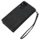 thumbnail image 2 of Funda tipo billetera con tapa de piel sintética, funda protectora tipo billetera con tarjetero y cremallera para A03S, color negro, 2 of 15