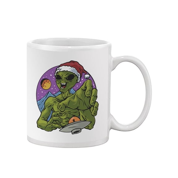 Alien Santa W Flying Saucer Mug  Mug - Image by Shutterstock,