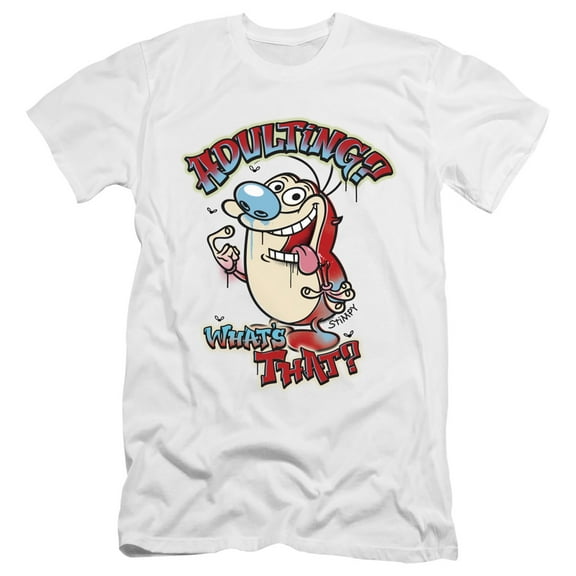 Ren And Stimpy Adulting What's That? Unisex Adult Canvas Brand T Shirt