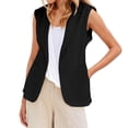 thumbnail image 1 of Veste Sans Manches à Col en V pour Femmes, Tenue Décontractée Polyvalente pour Toutes les Saisons, 1 of 4