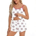 thumbnail image 3 of Mujeres Pajama Conjunto de pantalones cortos Mujeres impreso cuello Sling Top y pantalones cortos hogar desgaste conjunto con suave 100% poliéster, suelto pijamas cómodos para el verano, 3 of 4