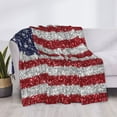 thumbnail image 3 of Fotbe America Flag Glitter Manta de Franela con Estampado, Manta Ultrasuave para Cama, Sofá, Auto, Hipoalergénica y Antibolitas-80"x60", 3 of 6