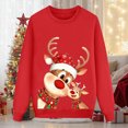 thumbnail image 2 of Towmus Matching Family Christmas Clothes Cute Elk Print Graphic Tops Fall Crew Neck Sweatshirt Loungewear for Parents Couples Kids, 2 of 4