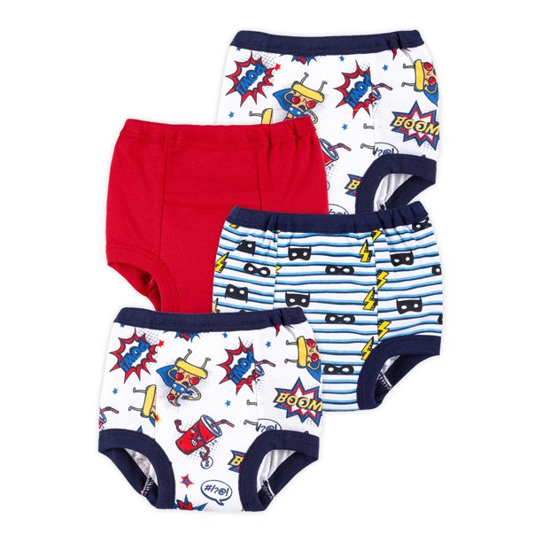 Little Star Toddler Boy 4Pk Reusable Washable Training Pants, Size 12M4T