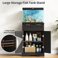thumbnail image 2 of 10 Gallon Fish Tank Stand for 5-10 Gallon Aquarium Stand | with Storage Cabinet 2 Drawers Fish Tank Stand, for Accessories Storage, 20.5"L x 11.0"W Aquarium Cabinet, Black PTBX02BK, 2 of 7