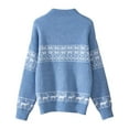 thumbnail image 5 of Vintage Christmas Sweaters for Women 2025 Long Sleeve Neck Snowflake Jacquard Pullover Sweater Jumper Tops, 5 of 7