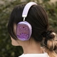 thumbnail image 6 of PWRD Purple Liquid Glitter Wireless Bluetooth Headphones, Over Ear with Microphone, 6 of 11