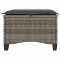 thumbnail image 3 of vidaXL Tabourets de Jardin avec Coussins 2 Pcs Gris 55x55x36 cm Poly Rotin, 3 of 5