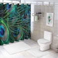 thumbnail image 7 of Orinice Peacock Feathers Bathroom Decor Set - Colorful Luxurious Graphic Print Polyester Shower Curtain with Hooks, Waterproof, Easy to Install 60x72, 7 of 7