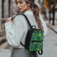 thumbnail image 3 of Eheartsgir St. Patrick's Small Backpack Featuring Clover Luck Print, Zipper Closure Polyester Mini Backpack for Women Daily Travel and Walking, 3 of 8