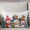 thumbnail image 3 of Winter Snowman Throw Pillow Cover,Snowflake Seasonal Rustic Christmas Rectangle Decorative Pillow Case Protector Soft Cushion Cover Lumbar Pillowcase for Couch Sofa Bedroom Car Chair Decor 24x36 Inch, 3 of 8