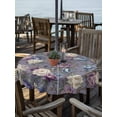 thumbnail image 2 of Outdoor Tablecloth with Umbrella Hole for Patio/Picnic/Party/Camping, Spring Flowers Waterproof Table Cloth Round Cover Washable, Farmhouse Retro Botanical Purple Blue Floral (Dia 54"), 2 of 8