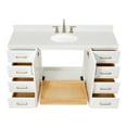 thumbnail image 6 of Ariel Taylor 60 In. Oval Sink Bathroom Vanity With Carrara White Quartz Countertop 1.5 Edge In White, 6 of 11