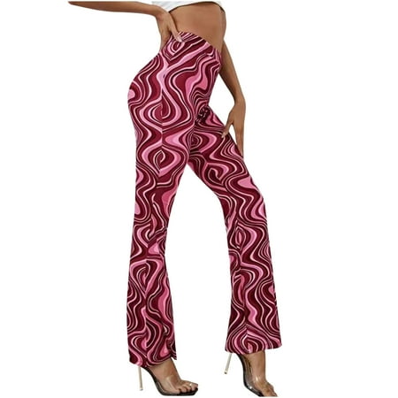 

Upgraded 2023 Gifts Women S Summer Casual Running Athletic High Waist Water Ripples Printed Yoga Pants Boot Cut Long Pants