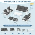 thumbnail image 2 of AECOJOY Patio Furniture Sets on sale, Aluminum Outdoor Furniture Set with Fire Pit Table Outdoor Sectional Sofa- Dark Grey, 2 of 9