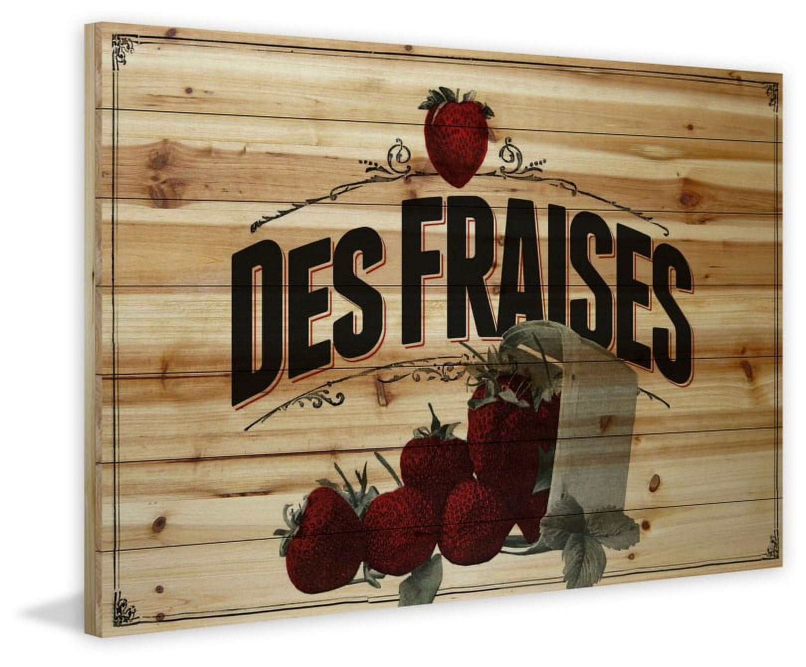 Marmont Hill "French Produce Strawberry" Painting Print on Natural Pine Wood