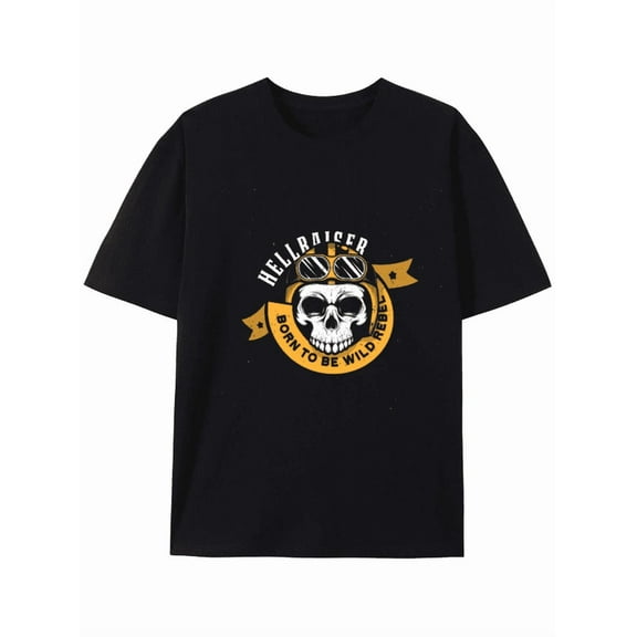 Wild Rebel Hellraiser Skull Biker T-shirt