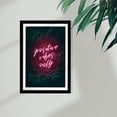 thumbnail image 2 of Wynwood Studio Typography and Quotes Framed Wall Art Prints 'Positive Vibes Only' Inspirational quotes - Pink, Green, 13" x 19", 2 of 4