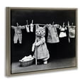 thumbnail image 3 of Stupell Industries Kitten Does The Laundry Animals & Insects Photography Brown Floater Framed Canvas Art Print Wall Art, 31 x 25, 3 of 9