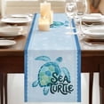 thumbnail image 3 of Table Runners 90 Inches Long Dress Scarves, Teal Sea Turtle Farmhouse Coffee/Dining/Kitchen Table Runner for Living Room, Coastal Ocean Summer Ocean Waves 13x90 Inch, 3 of 9