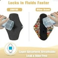 thumbnail image 5 of ZOUYUE Reusable Sanitary Pads,Bamboo Charcoal Fiber Waterproof Menstrual Menstrual Pad,Strong Air Permeability Washable Incontinence Pads for Menstrual Period,Soft Cloth Menstrual Pads With Wet Bag, 5 of 6