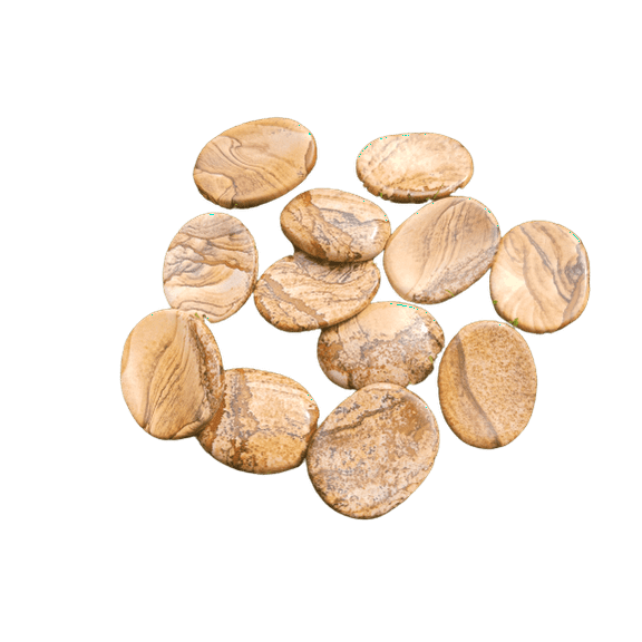 Picture Jasper Worry Stone for Crystal Healing Pocket Palm Stone Thumb Stone 1Pcs