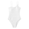 thumbnail image 2 of TEVEQ Women's Solid Color Textured Belly Skinny Swimsuit One Piece Swimsuit Women Tummy Control Slimming Cheeky Modest 2025 Trendy Swim Suits for Women 2025 Bathing Suit for Women One Piece White Xl, 2 of 4