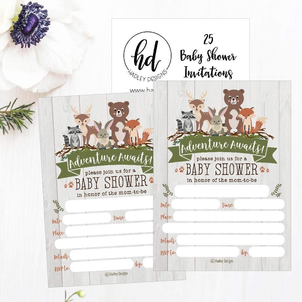 woodland baby shower invitations walmart