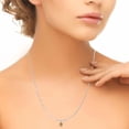 thumbnail image 4 of Mauli Jewels Engagement Necklace for Women 1.90 Carat Beautiful Oval Shape Gemstone And Diamond Pendant 4 prongs 10K White Gold With 18'' Rope Chain|Silver Chain, 4 of 6