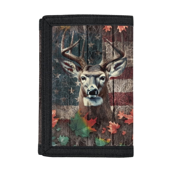 Chririnla Deer Toddler Trifold Wallet, Elastic Polyester Coin Pockets for Sports, Slim Secure Youth Wallet