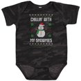 thumbnail image 3 of Inktastic Chillin' with My Snowmies Sweater Style Snowman Boys or Girls Baby Bodysuit, 3 of 5