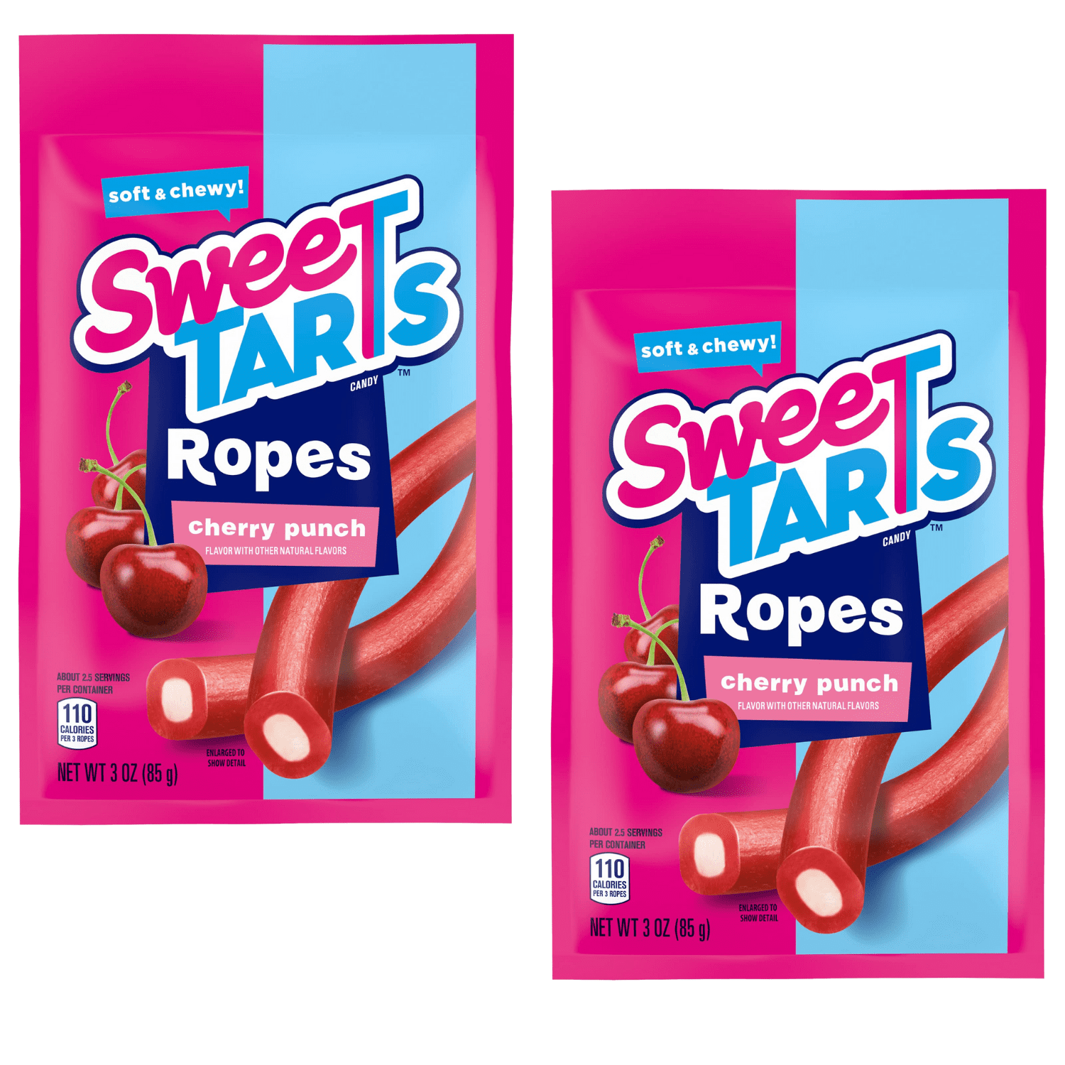 SweeTARTS Soft and Chewy Ropes, Cherry Punch Fruity Flavor Candy, No