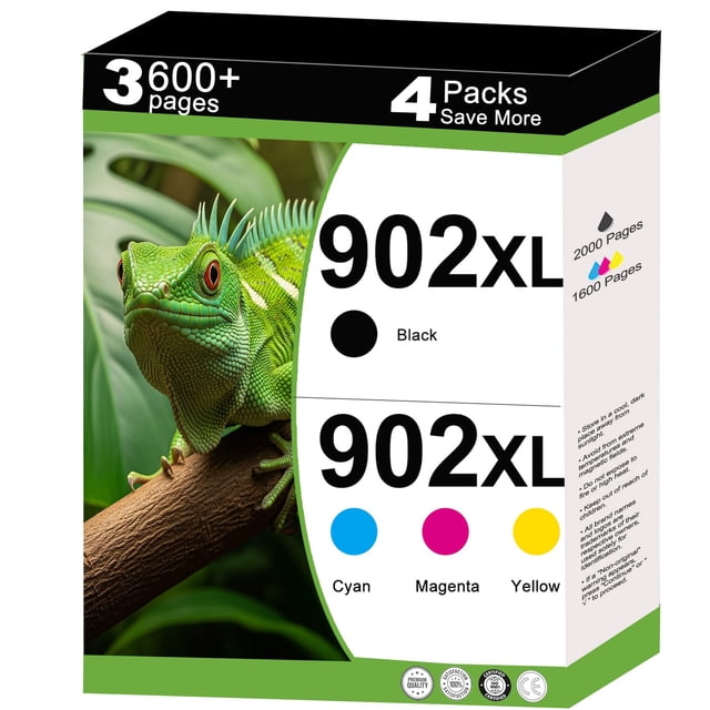 Paquete combinado de cartuchos de tinta 902 XL de reemplazo para HP 902XL